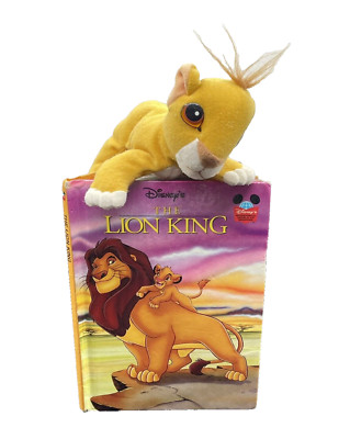 Disney Store Authentic Simba Lion King 6  Stuffed Animal + Book 