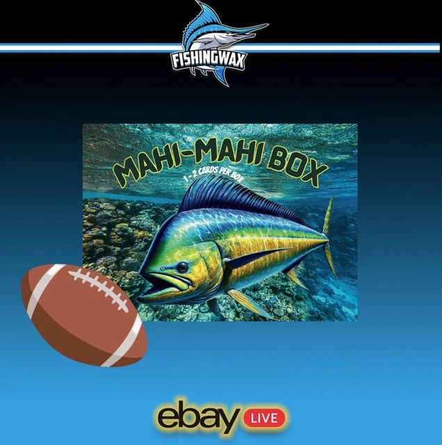 FishingWax Football Mahi Mahi Box Mystery Sports Card Box - 1/2 Card Per Box!