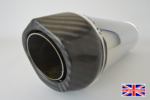 Street Triple 675 Exhaust Diabolus Stainless Round XLS Carbon Outlet 2013-2016 - Picture 8 of 9