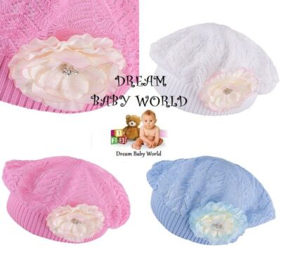 100% Baumwolle MÄDCHEN Baskenmütze Baby Mütze 3 - 7 Jahre KLEINKIND MÜTZEN MÜTZE KINDER