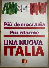 25 April - P. C.I Piu' Demokratie Piu' Reformen - Poster Original - 1988