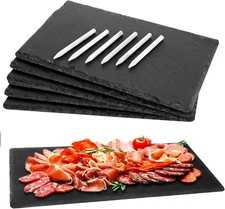 6PCS Slate Cheese Board - 10 X 6 Black Slate Charcuterie Boards - Slate Cheese T