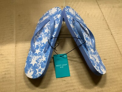 West Loop Blue Stars Flip Flops Kid's Medium 2/3