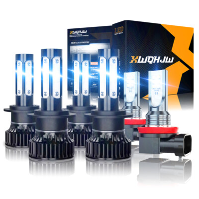 For Mercedes-Benz E350 E320 E550 -6x 6000K LED Headlight + Fog Light Bulbs Kit
