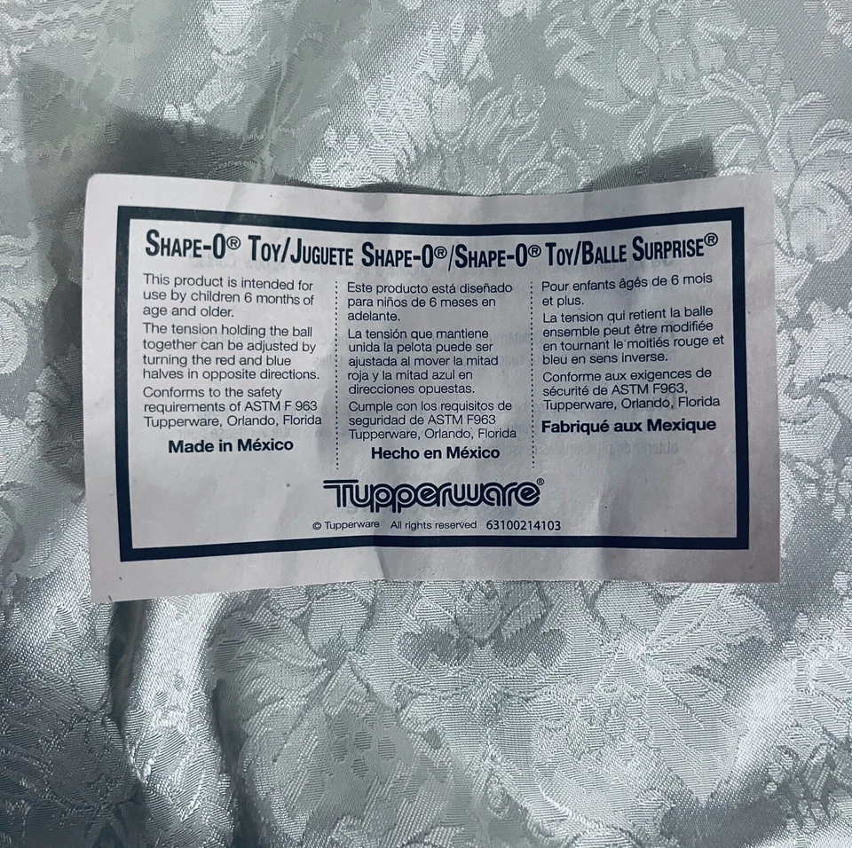 Tupperware Forma O Juguete Niños Bebé Niño Desarrollo Bola Clasificadora Nuevo Foto 4 de 4