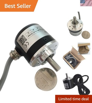 38mm Shell Diameter 6mm Solid Shaft Rotary Encoder 3600PPR Push-pull Output 5...