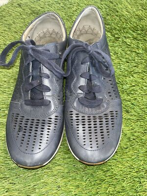 Dansko Charlie Navy Blue Perforated Leather Sneaker Shoes Size 41 US 