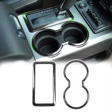 Central Gear Shift Panel Cup Holder Ring Trim Cover For Ford F150 Raptor 2009-14