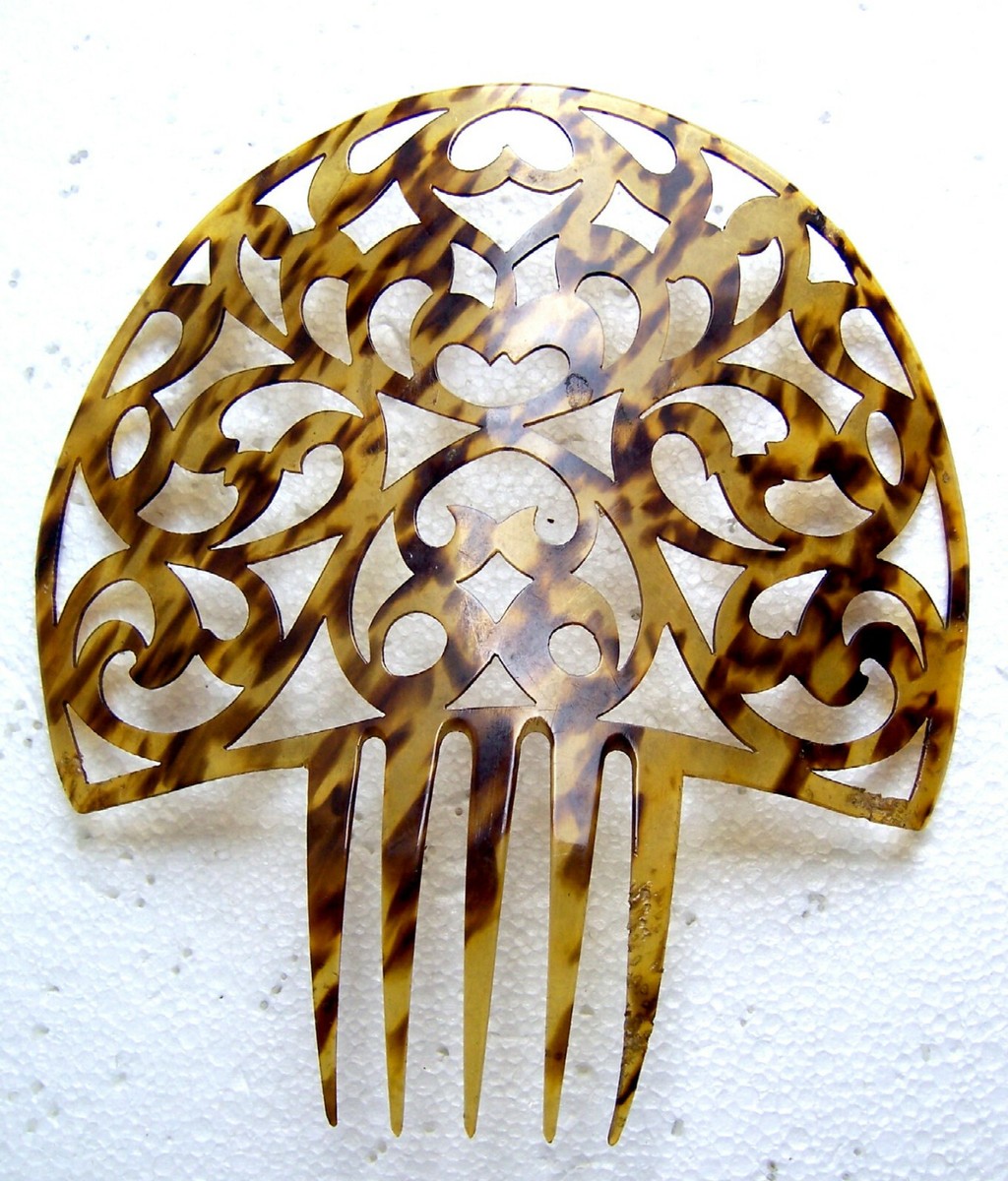 Large Plastic Tortoise Shell Spanish Mantilla Style Hair Comb Hair Ornament Tortoiseshell Comb Peineta for a Mantilla, made for Spanish  main image 4