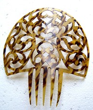 Vintage hair comb faux tortoiseshell - NO US IMPORT FEES