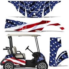 Cart Graphics Kit Decal Sticker For Yamaha Golf Cart 2007-2016 STARSNSTRIPES