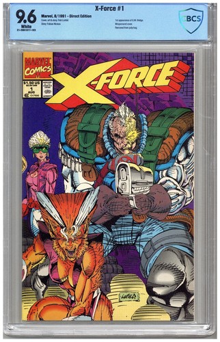 X-Force # 1  CBCS  9.6  NM+  White pgs   8/91 1st App. of  G.W. Bridge  Wraparou