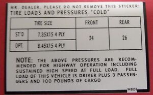 Jeep Tire Pressure Chart