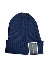 Club Room Mens Winter Knit ribbed Beanie Hat Warm Navy Blue Designer Brand