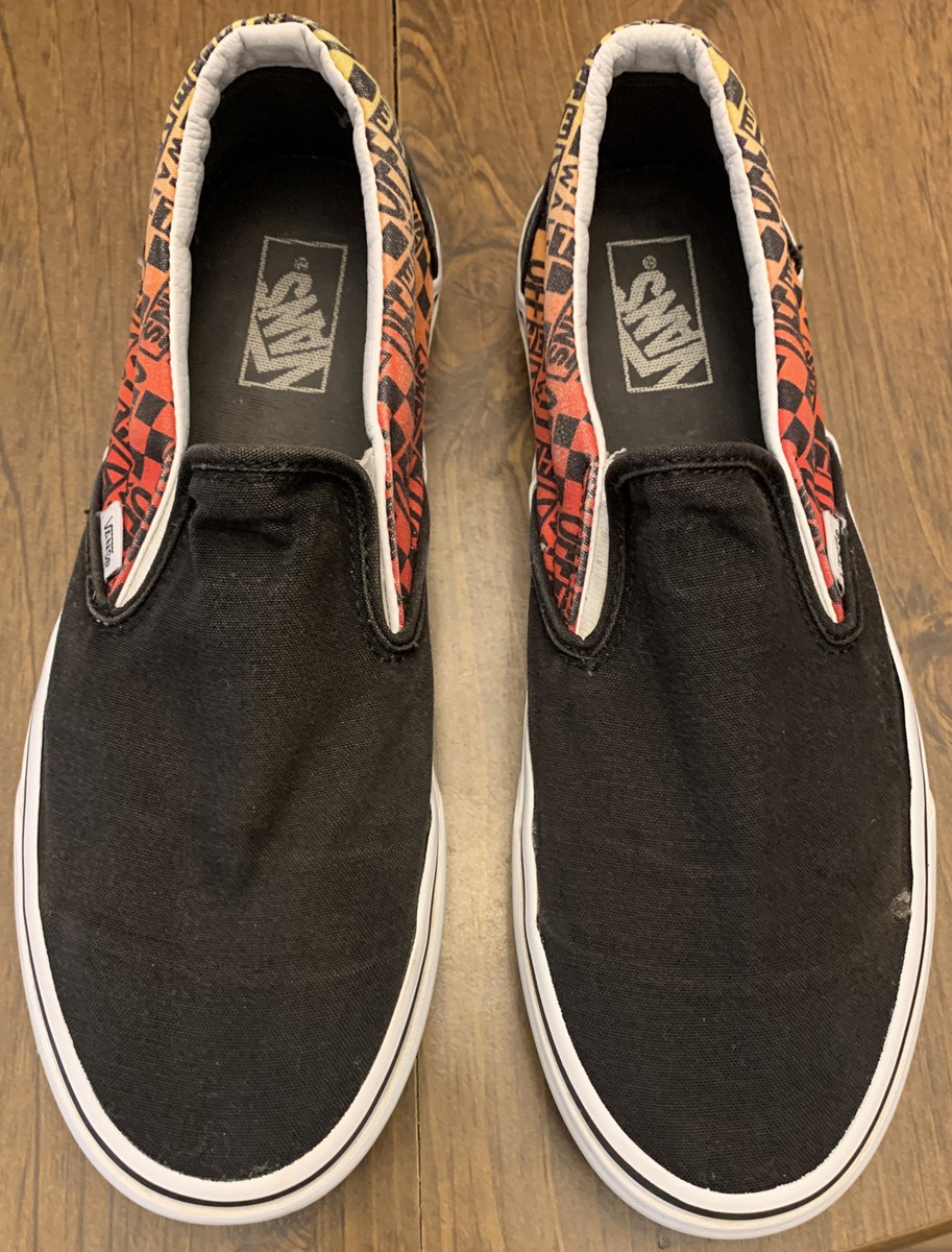 Vans Classic Slip- On (Logo Flame) Men\'s Black/ White Men\'s 11.5 VN0A4U382N5 Vans Classic Slip- On (Logo Flame) Men main image 4