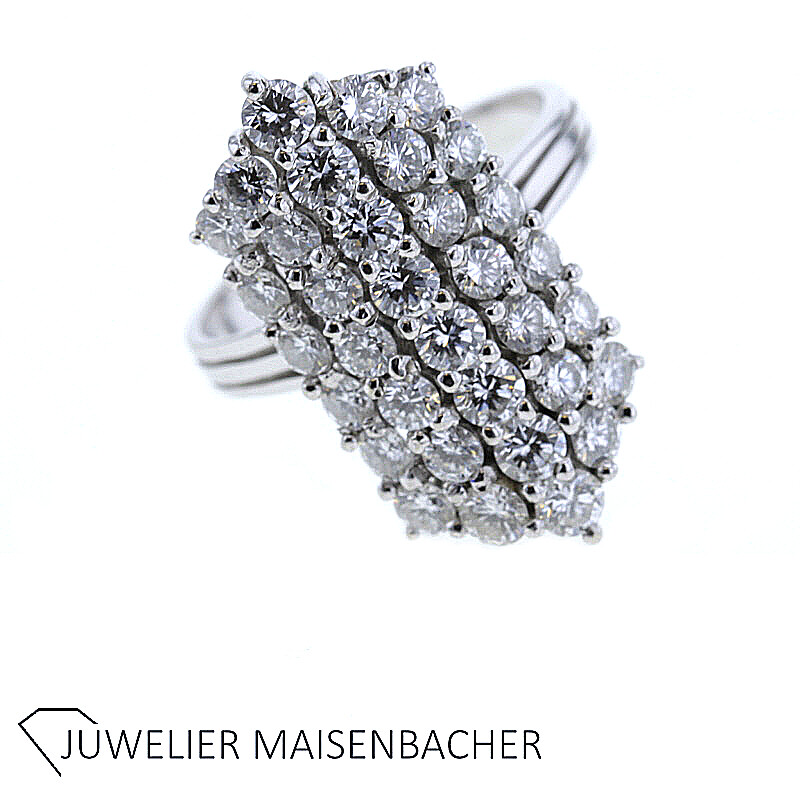 Gold Hexagon Diamond Statement Ring - image 1