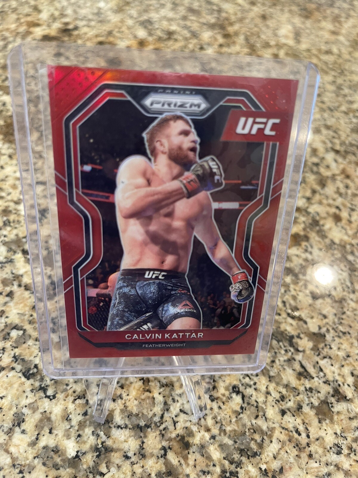 Calvin Kattar Main Event 2021 Panini Prizm UFC Red Prizm /275
