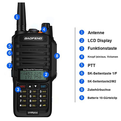 18W BAOFENG UV-9R PLUS DUAL BAND VHF UHF 2 WAY WALKIE TALKIE HAND ...