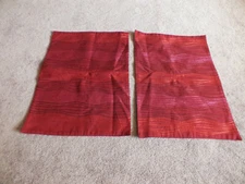 Collectible Beautiful Place mat Set 2 Deep Burgundy Shiny Stitching 19x14" NICE