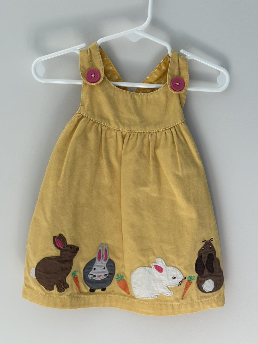 Baby Boden Easter Applique Bunny Jumper Pinafore Pinnie Dress