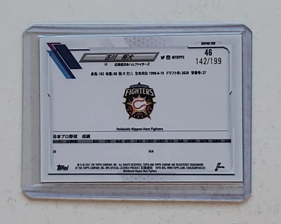 2021 Topps Chrome Nippon Yudai Furuka Rookie Aqua 142/199 #46 - Image 4 of 4