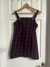 urban outfitters dress plaid navy and red size s/m