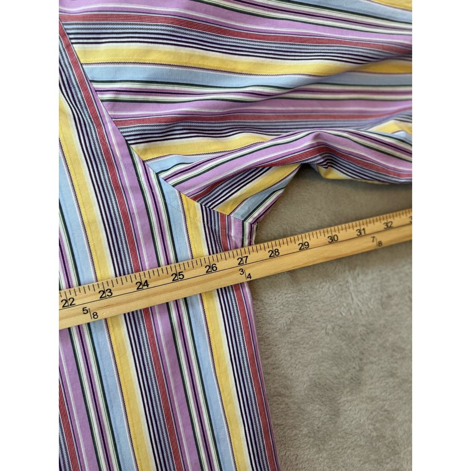Thomas Dean Men’s XXL Long Staple 2PLY Yarn Cotton Rainbow Striped