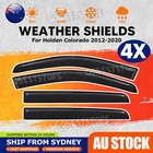 Weather Shields for 2012-2020 RG Model Holden Colorado DUAL CAB Tinted Black