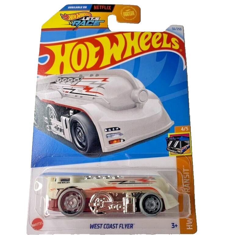 HOT WHEELS 2024 WEST COAST FLYER WHITE 56/250 HTD11 LET'S RACE NETFLIX SHOW