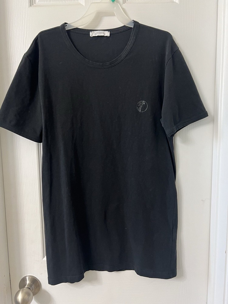 Versace Collection Spandex Stretch Black Medusa Logo Tshirt M/L