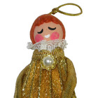 Vintage Golden Christmas Tree Girl Red Head Ornament Atomic Mod MCM 1950s — photo 4