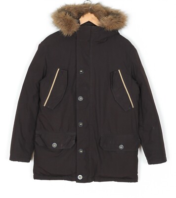 TIMBERLAND Down Parka Jacket Men Size XS Fur Hooded Waterproof