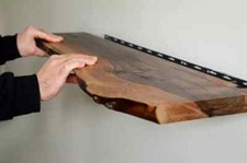 Scaffali da parete design galleggianti rustici legno bordo vivo per arredamento cucina