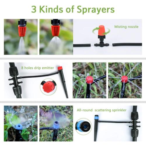 Drip Irrigation Kit 169ft Greenhouse Watering System 1/4 Inch Automatic Patio Mi - Picture 3 of 7