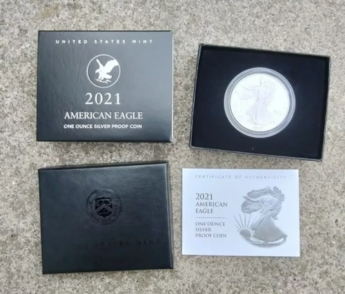 2021 American Eagle Silver One Ounce Proof Coin San Francisco Mint 21EMN COA