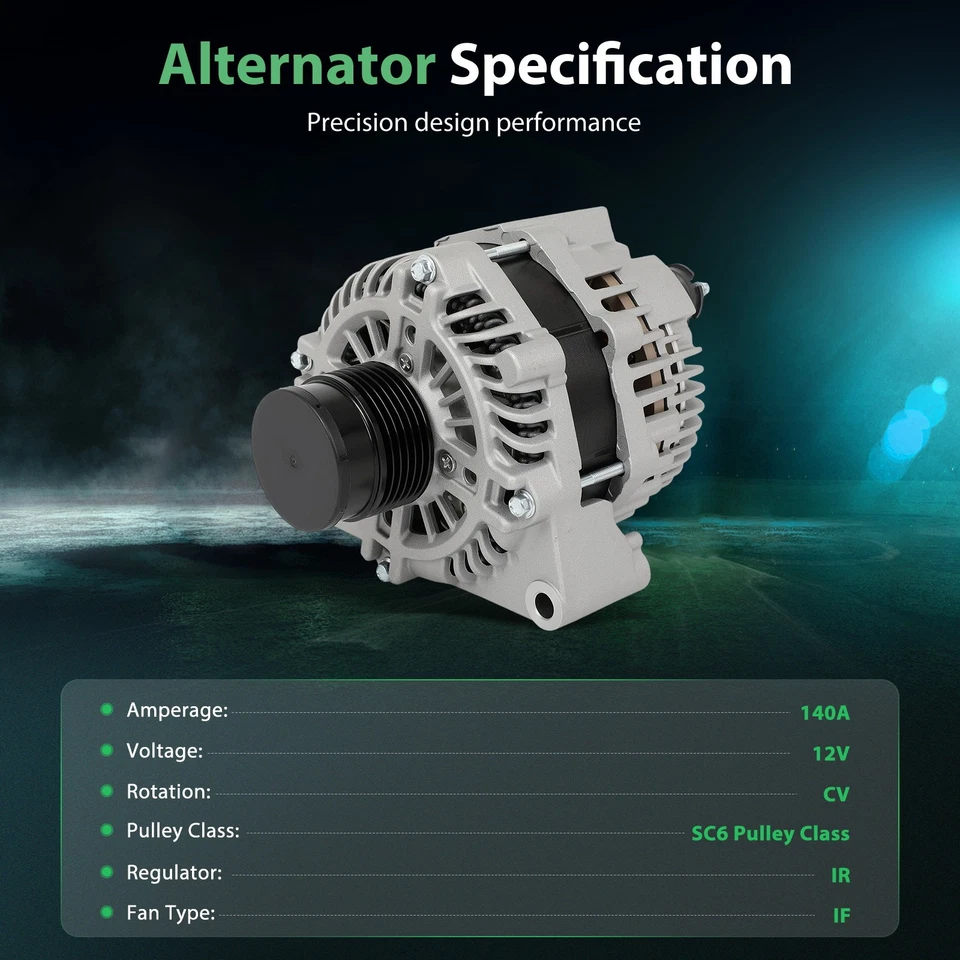 Alternador de 1 pieza 12V 140A para Chevrolet Caprice V8 2014-2016 6,0 L 11552 Foto 2 de 4