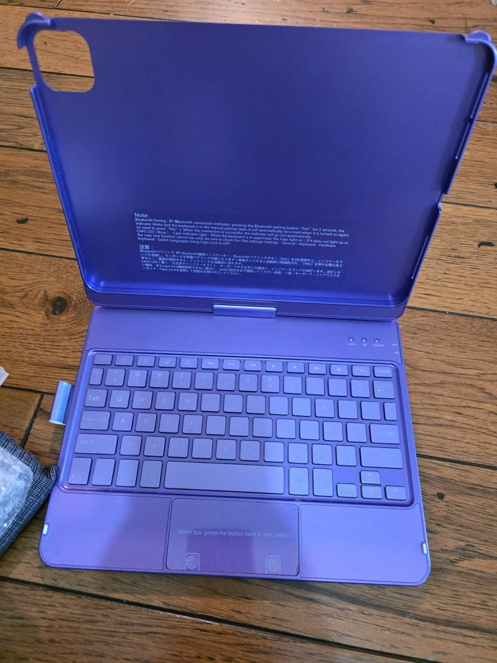 Wireless Keyboard for Tablet 7in x 10in Aluminum Alloy Light Purple See Des. - Image 2 of 4