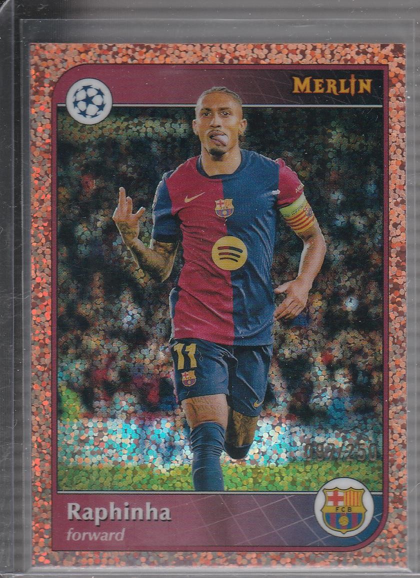 2024-25 Merlin UEFA Club Competitions #192 Raphinha Rose Gold Speckle #/250