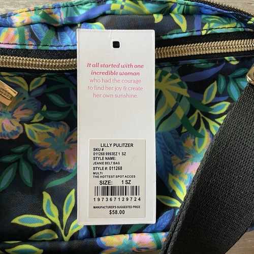 Neu mit Etikett Lilly Pulitzer Jeanie Gürteltasche Bauchtasche Crossbody Onyx (schwarz mit gold) - Bild 7 von 9