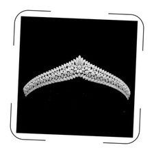 Cubic Zirconia Wedding Tiaras for Bride Small Sweet 16 Birthday Prom Silver 2