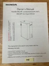 OEM HONDA MCHP 1.2U COGENERATION UNIT OWNERS MANUAL