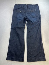 Gap Jeans Women  s Wide Leg Size 16 Dark Wash Flap Pocket