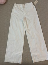 A New Day Women's White Solid Flat Front Pants Regular Size 2