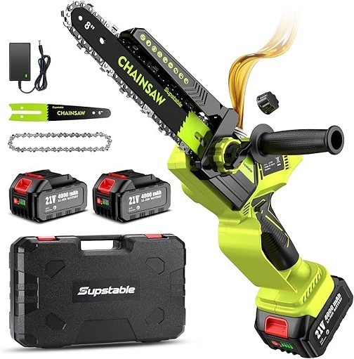 Mini tronçonneuse sans fil 8 pouces élagueuse sans fil 6 pouces avec batterie 4000mAh lithium