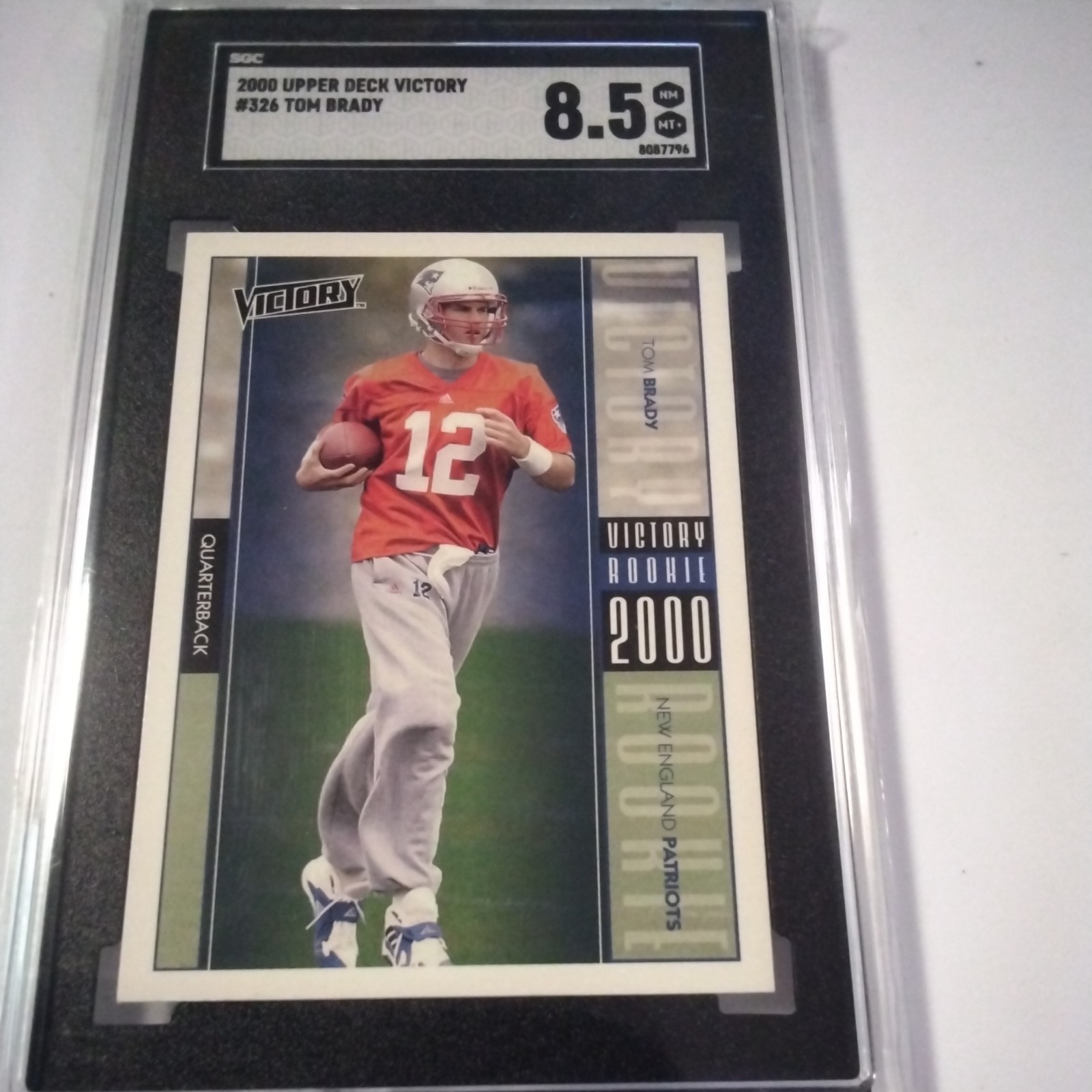 2000 Tom Brady Upper Deck Victory RC Rookie #326 New England Patriots SGC 8.5