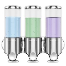 Secura Triple Wall Mounted Soap Dispenser, 3 x 17 Fl Oz Shampoo And Soap