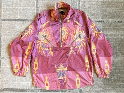 Vintage 90s Emmegi Anorak Jacket Pink Yellow Windbreaker No fade/defects EUC