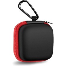 Square Earbud Case Portable EVA Tech Pouch Organizer with Carabiner for Earphone