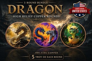 Dragon Bundle 3x 5 Oz 0.999 High Relief Fine Copper Rounds