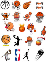 BASKETBALL Temporary Tattoos - FULL SHEET COLORED Sports Birthday Party Supplies